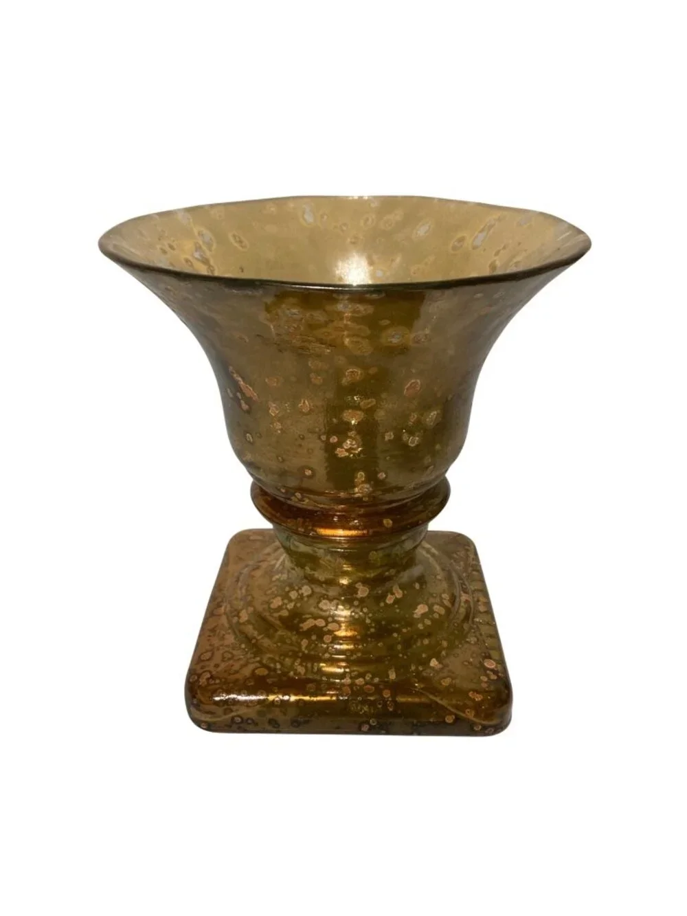 San Miguel Glass Vase Or Candle Holder With Antiqued Mirror Finish
